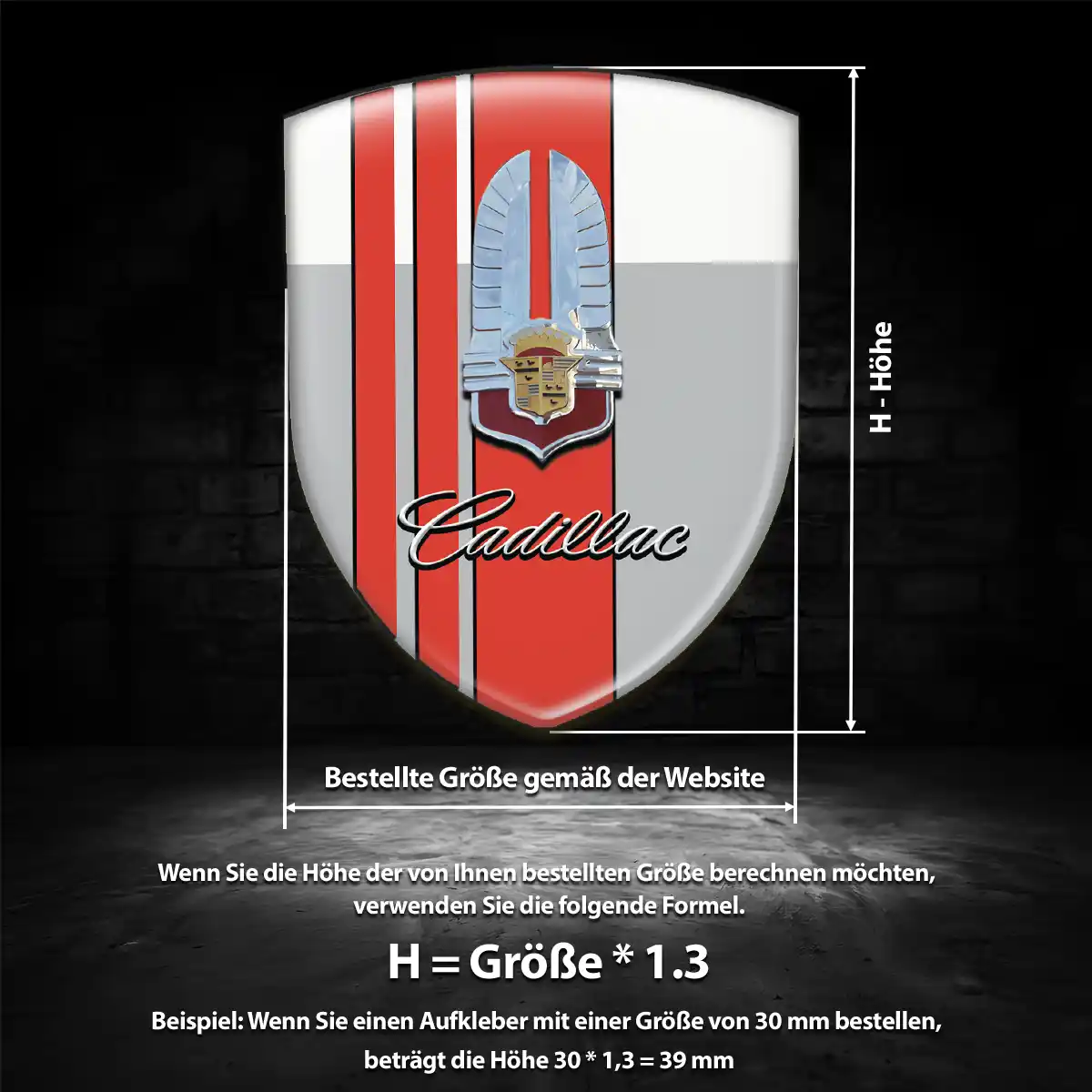 Cadillac 3D Gel Aufkleber Embleme Höchste Qualität