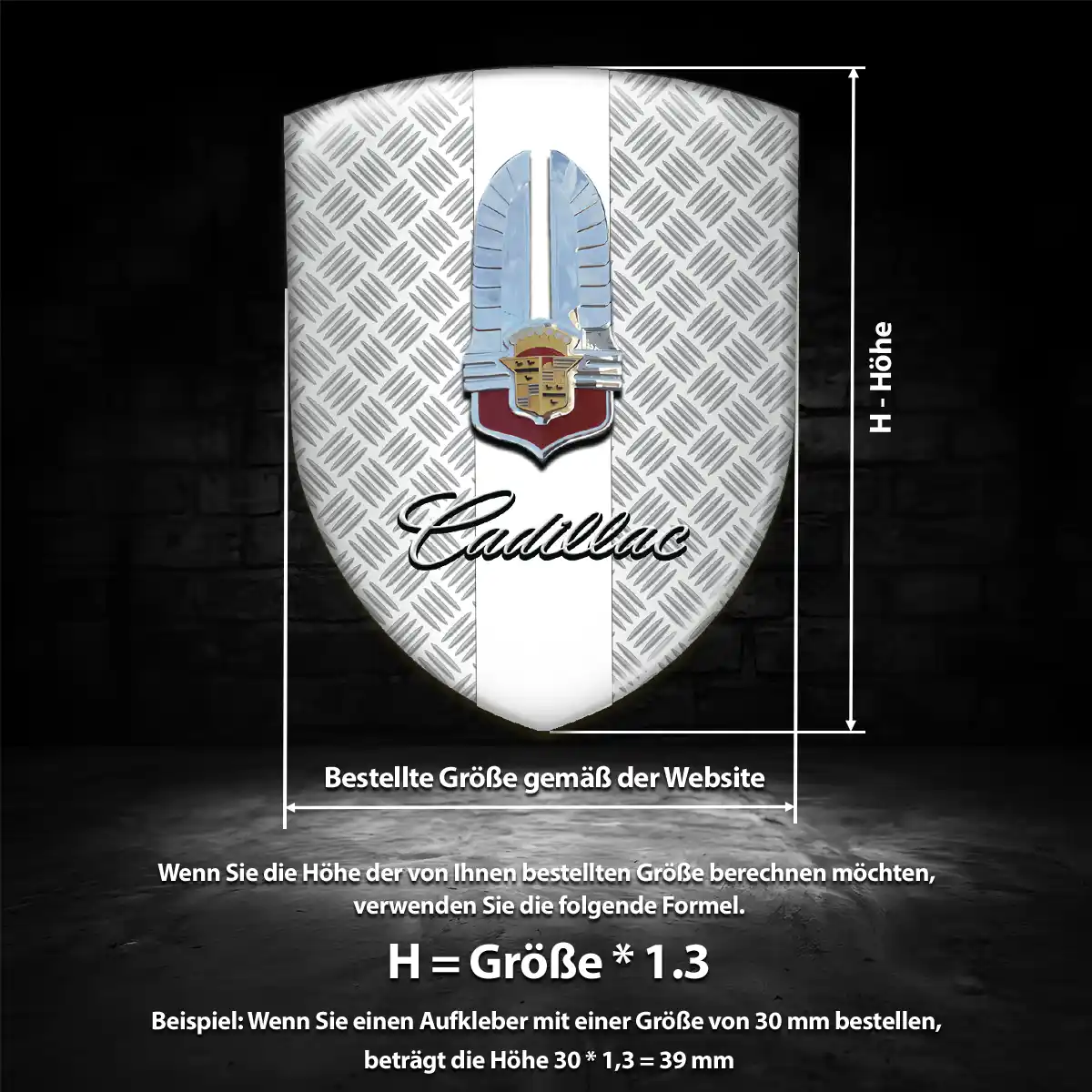 Cadillac 3D Gel Aufkleber Embleme Markenedition