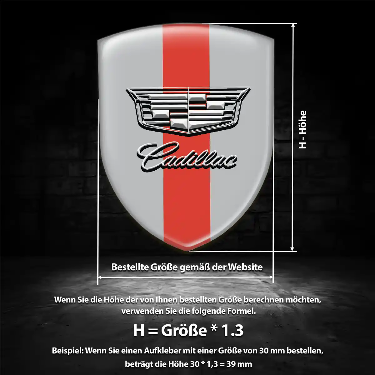 Cadillac 3D Gel Aufkleber Embleme Modernes Design