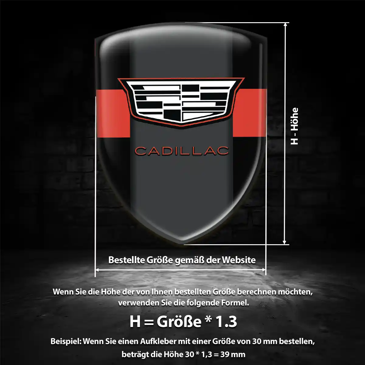 Cadillac 3D Gel Aufkleber Embleme Tuningfahrzeug