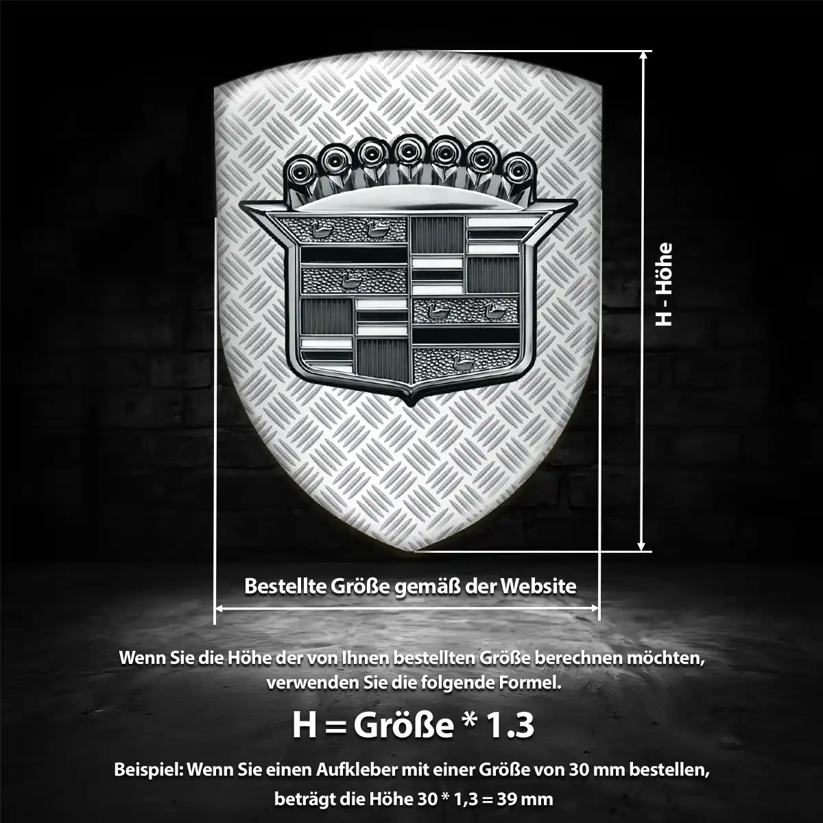Cadillac 3D Gel Aufkleber Höchste Qualität
