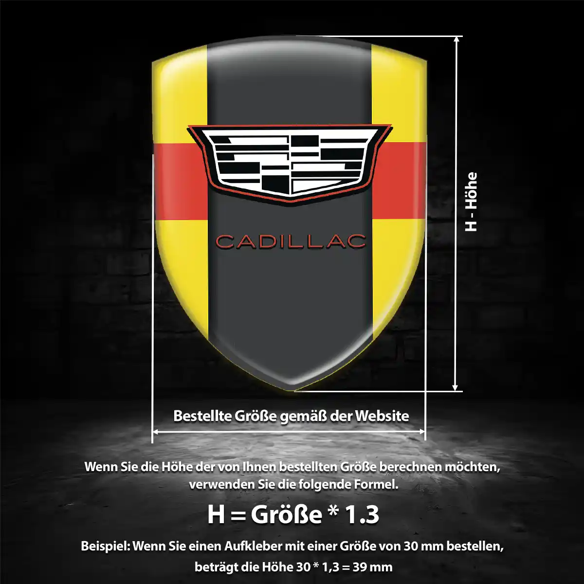 Cadillac 3D Gel Aufkleber Hohe Qualität
