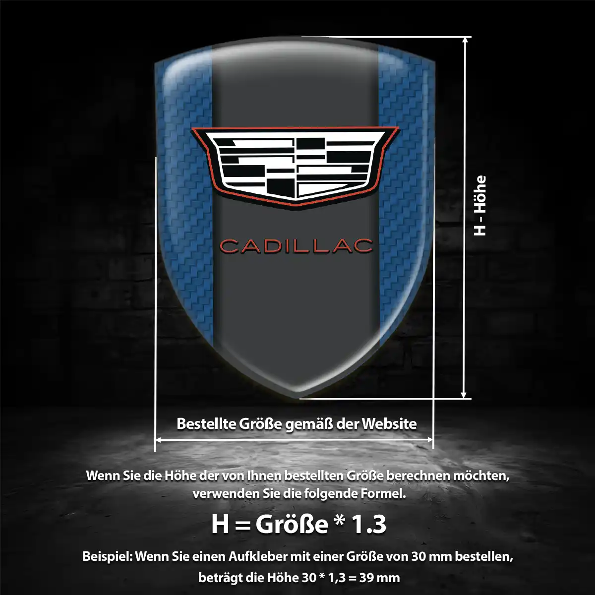 Cadillac 3D Gel Aufkleber Markenedition