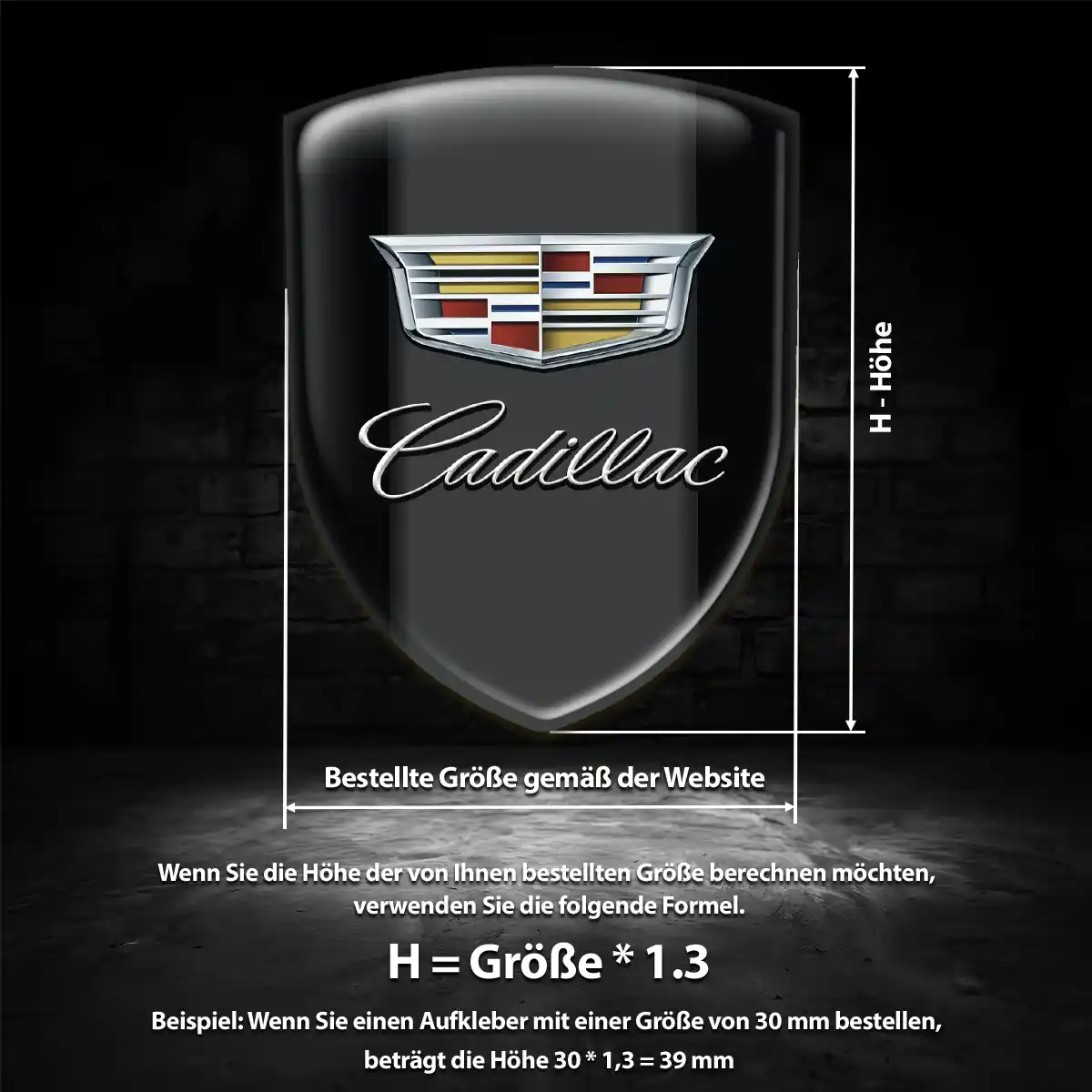 Cadillac 3D Gel Aufkleber Silikon Auto Edles Design