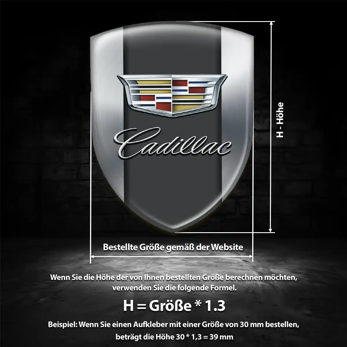 Cadillac 3D Gel Aufkleber Silikon Auto Elegantes Design