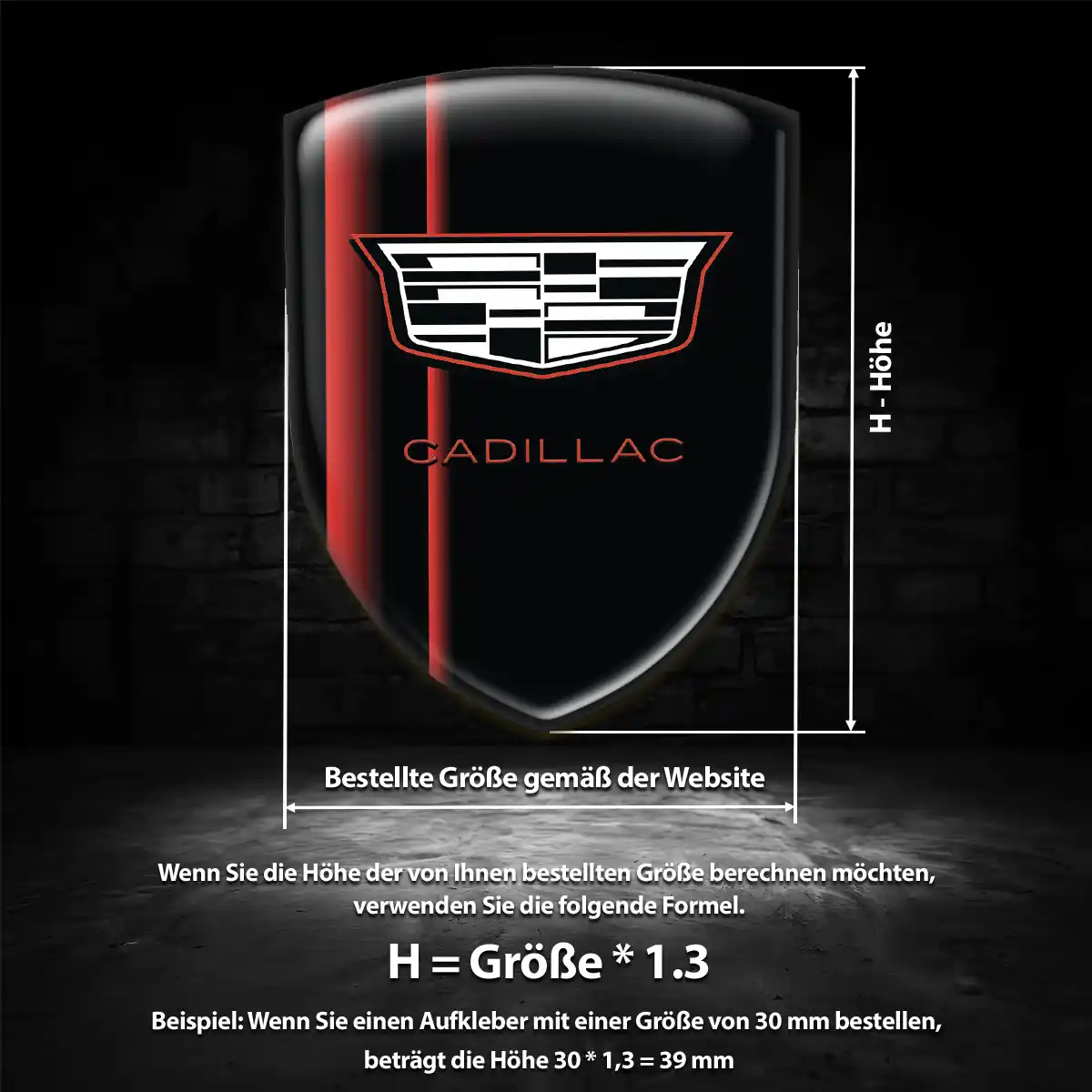 Cadillac 3D Gel Aufkleber Silikon Auto Exterieurdesign