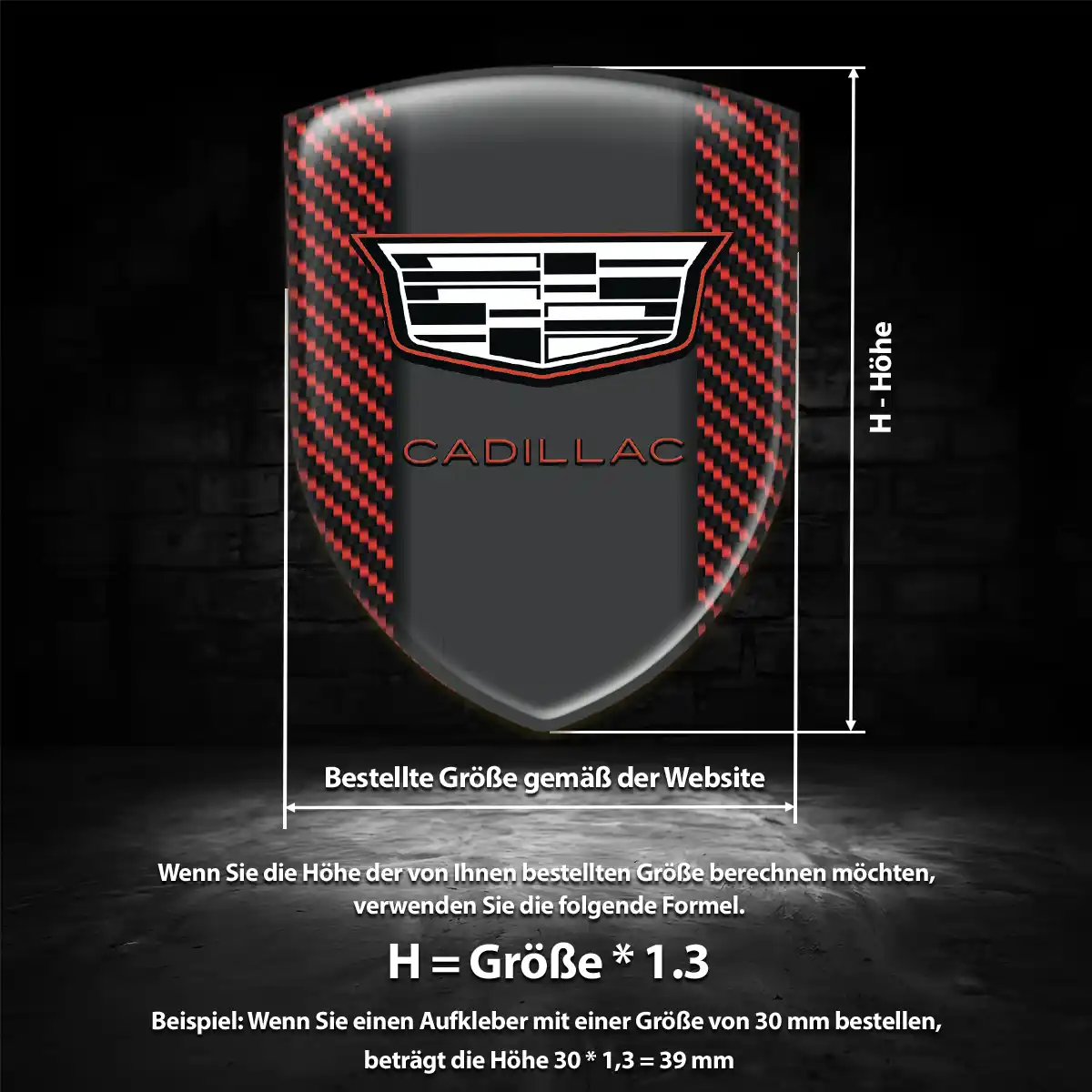 Cadillac 3D Gel Aufkleber Silikon Auto Höchste Qualität