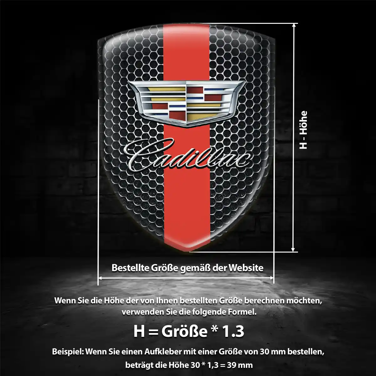 Cadillac 3D Gel Aufkleber Silikon Auto Hochwertiges Harz