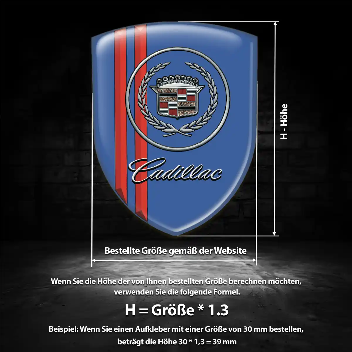 Cadillac 3D Gel Aufkleber Silikon Auto Hohe Qualität