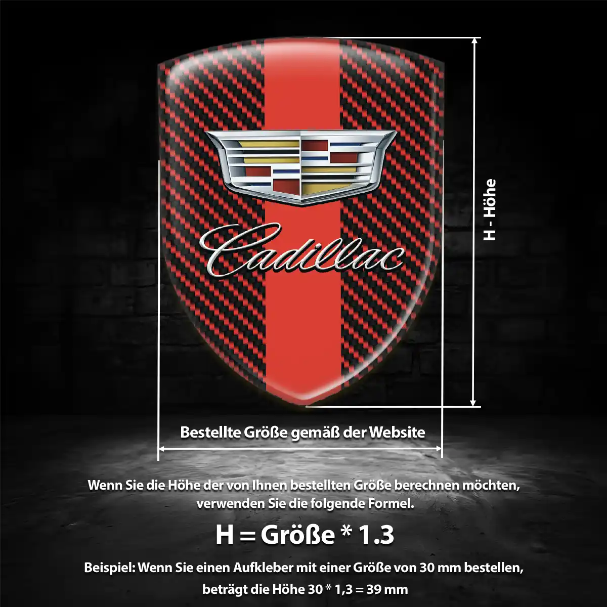 Cadillac 3D Gel Aufkleber Silikon Auto Limitierte Auflage