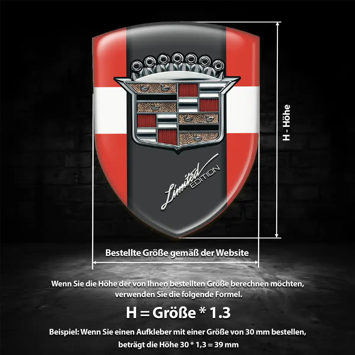 Cadillac 3D Gel Aufkleber Silikon Auto Luxus-Edition