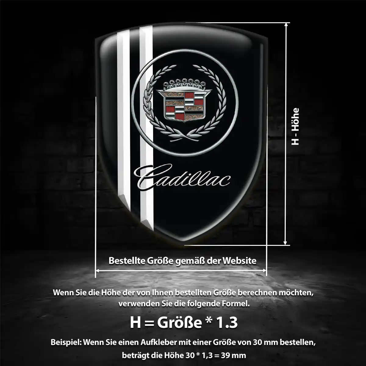 Cadillac 3D Gel Aufkleber Silikon Auto Markenedition