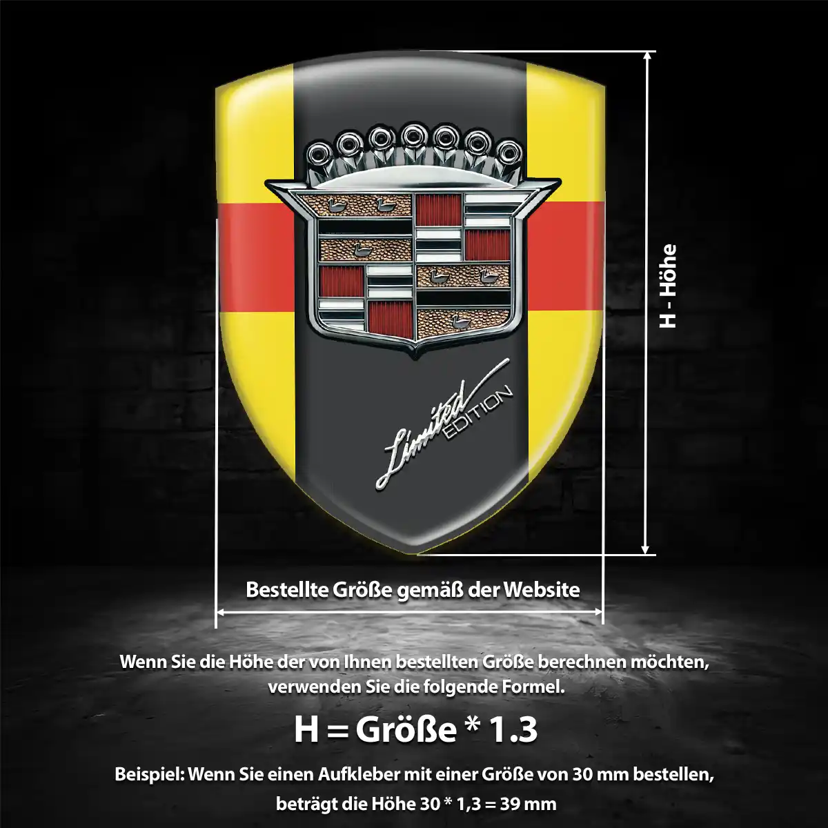 Cadillac 3D Gel Aufkleber Silikon Auto Modernes Design
