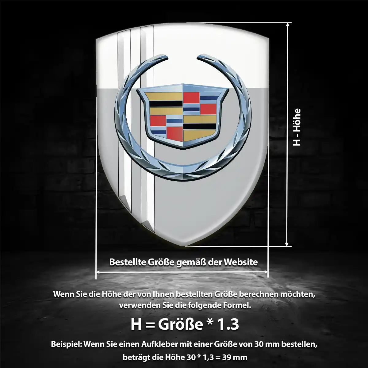 Cadillac 3D Gel Aufkleber Silikon Auto Premium-Edition