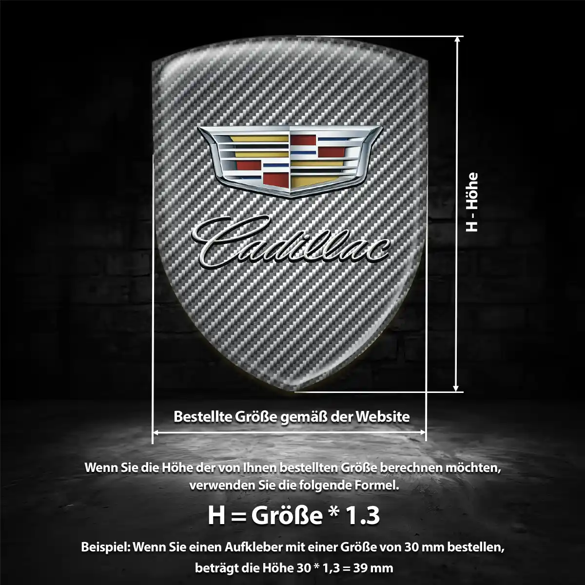 Cadillac 3D Gel Aufkleber Silikon Auto Stilvolles Design