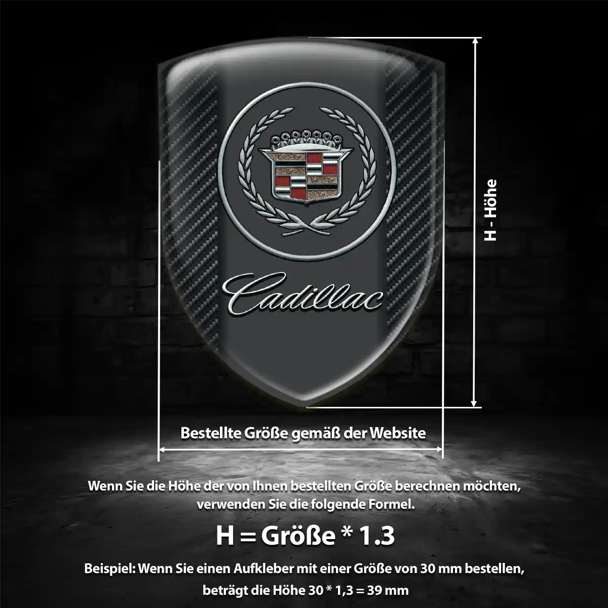 Cadillac 3D Gel Aufkleber Silikon Auto Tuningfahrzeug