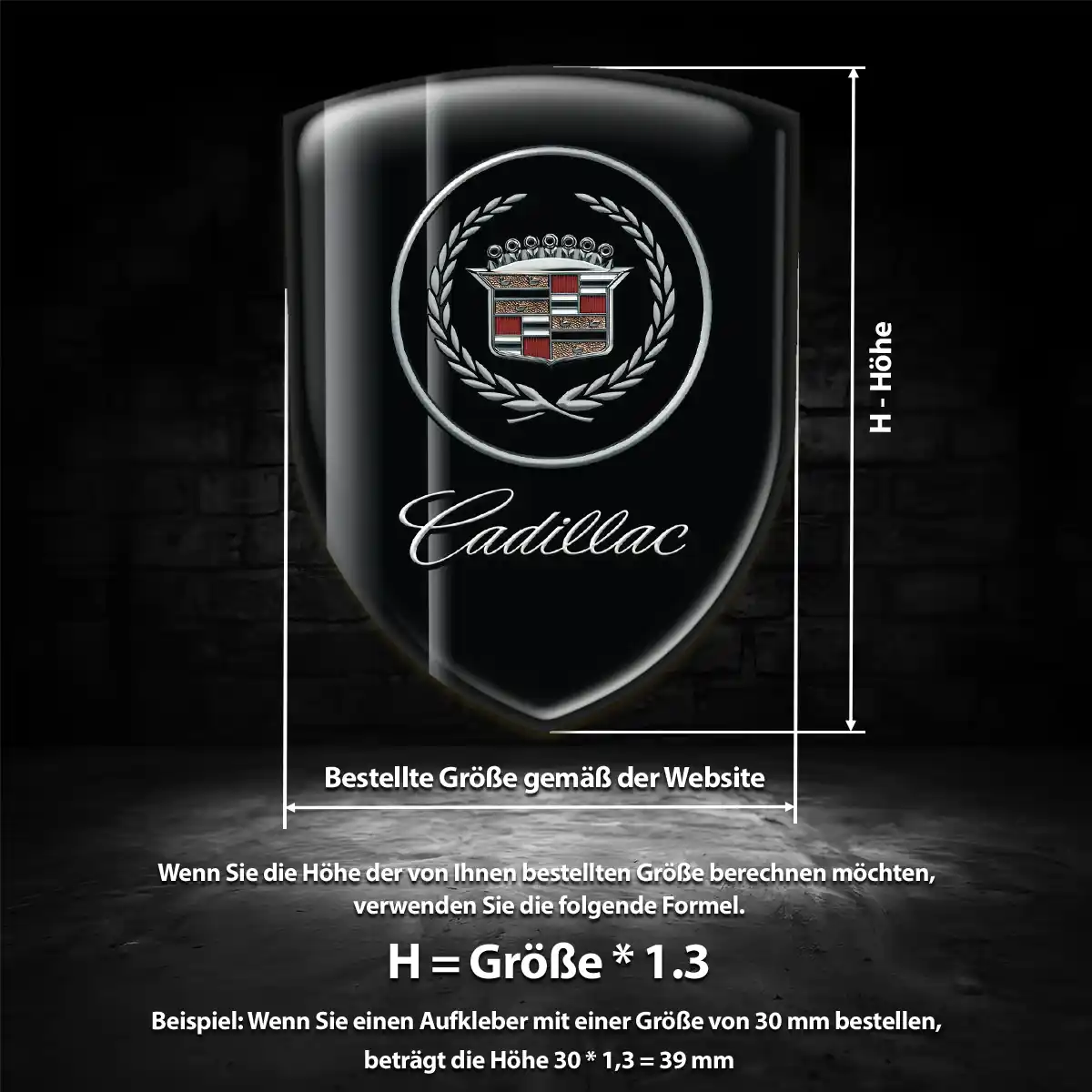 Cadillac 3D Gel Aufkleber Silikon Elegantes Design