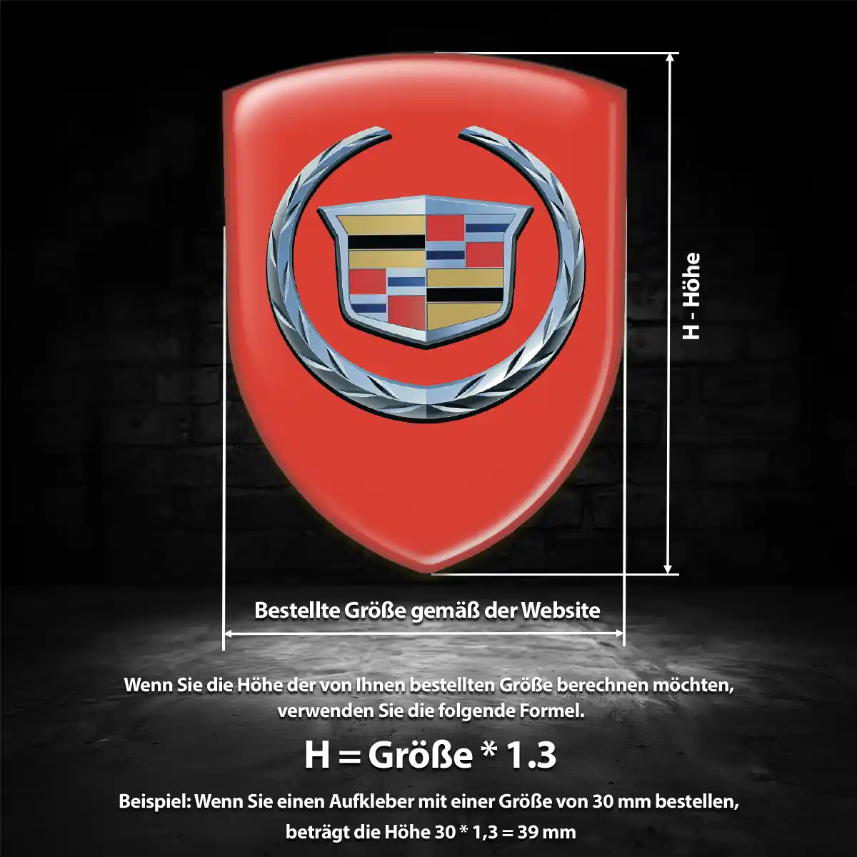 Cadillac 3D Gel Aufkleber Silikon Exterieurdesign