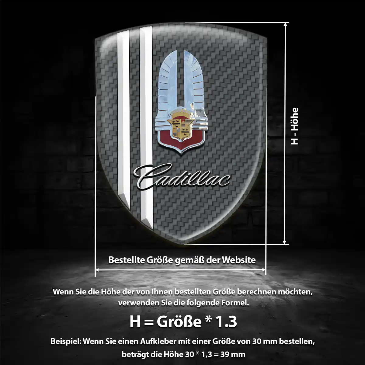 Cadillac 3D Gel Aufkleber Silikon Interieurdesign