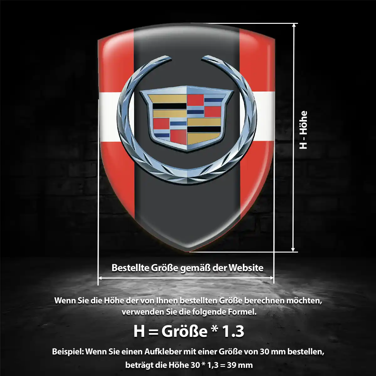 Cadillac 3D Gel Aufkleber Silikon Markenedition