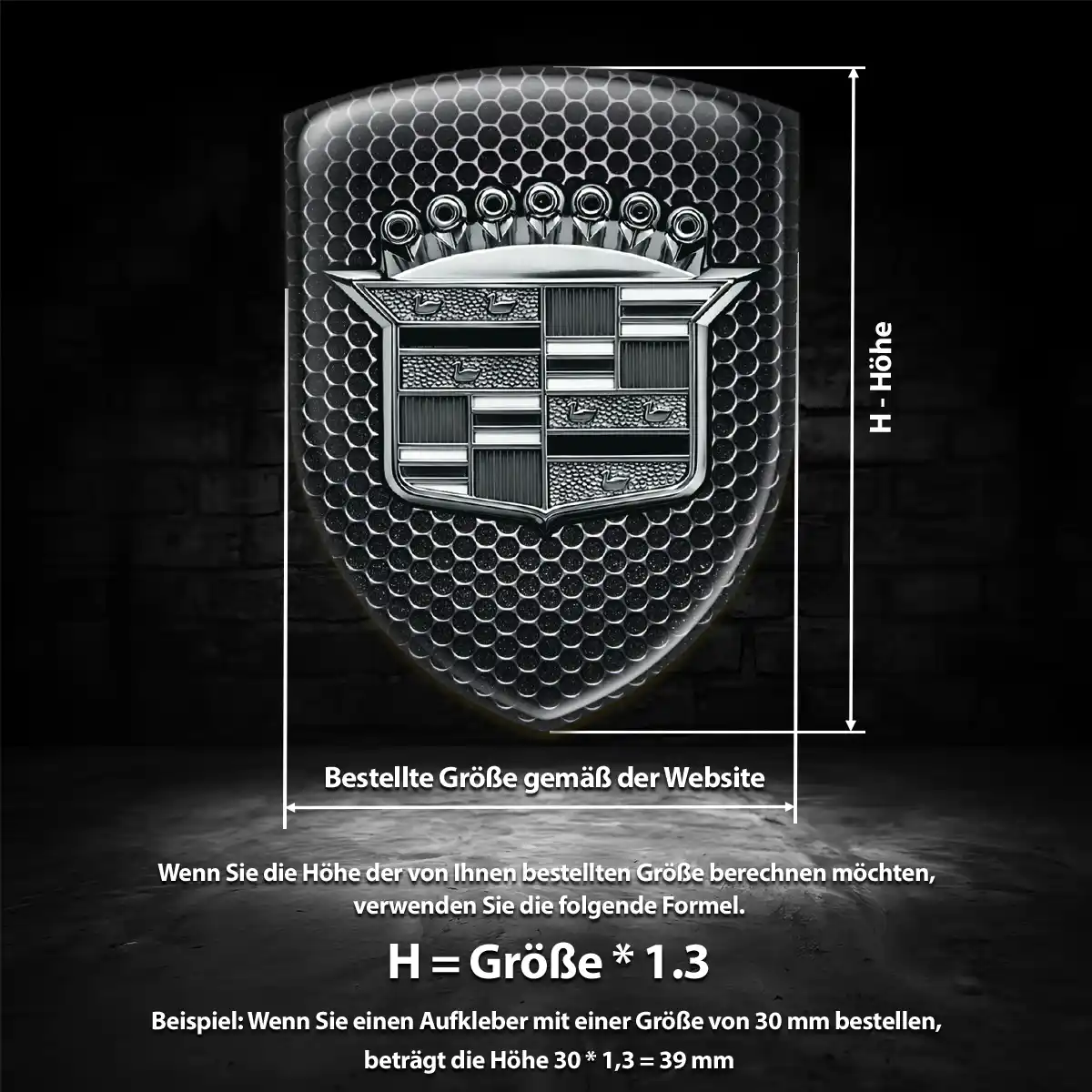 Cadillac 3D Gel Aufkleber Silikon Modernes Design