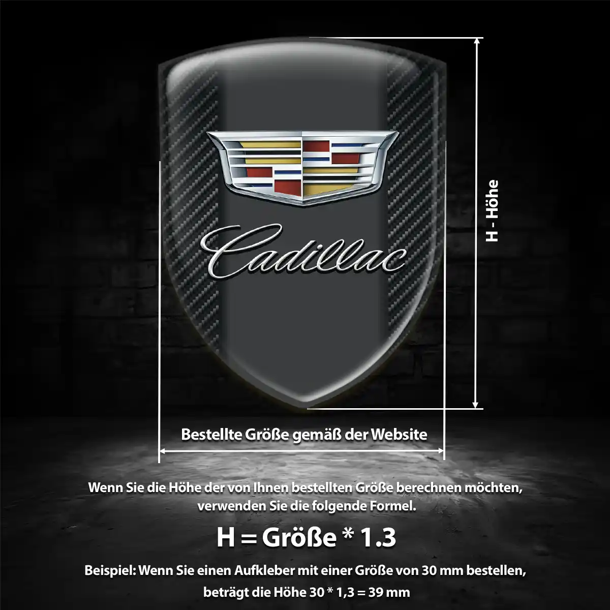 Cadillac 3D Gel Aufkleber Silikon Verlässliche Qualität