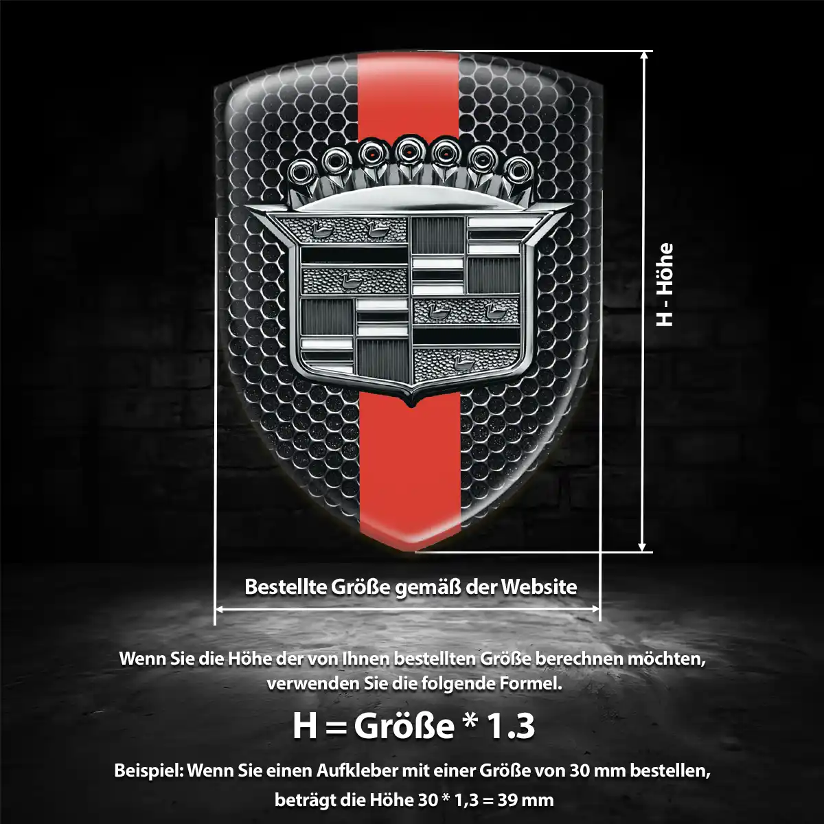 Cadillac 3D Gel Aufkleber Spitzenqualität