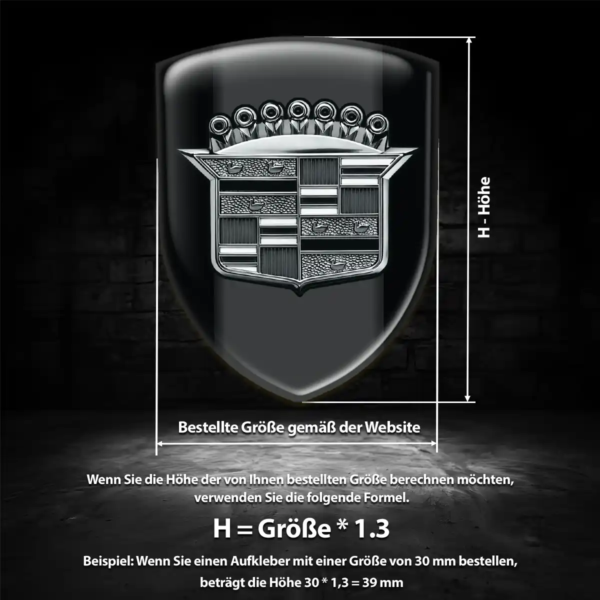 Cadillac 3D Gel Aufkleber Stilvolles Design