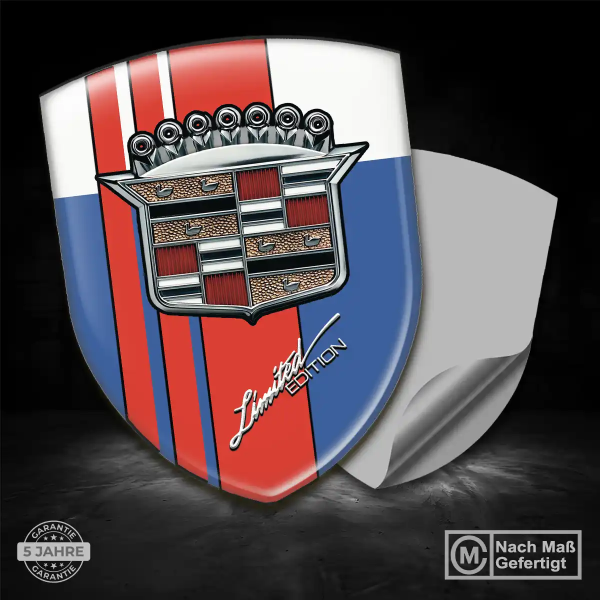 Cadillac 3D Gel Aufkleber Wappen Ausdrucksstarkes Design