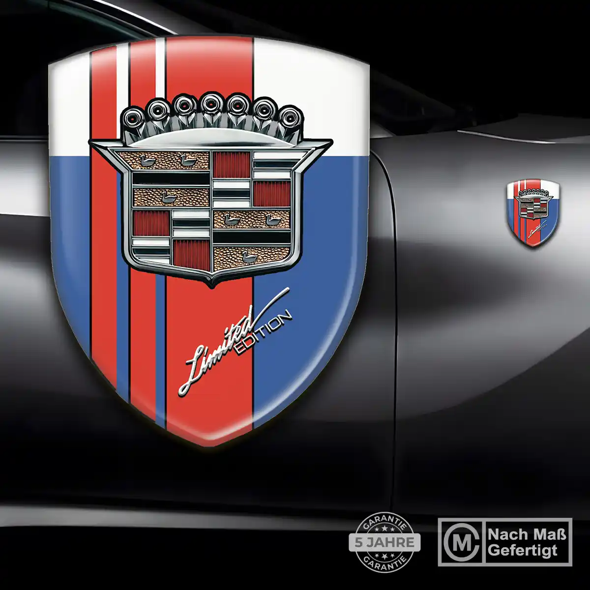 Cadillac 3D Gel Aufkleber Wappen Ausdrucksstarkes Design