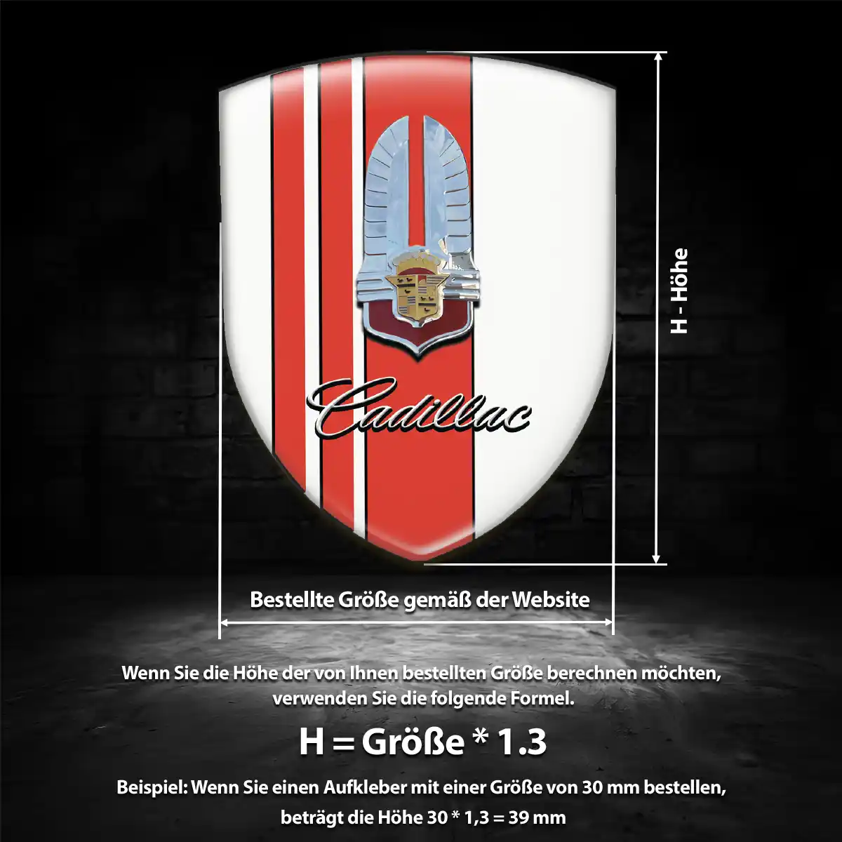 Cadillac 3D Gel Aufkleber Wappen Auto Edles Design