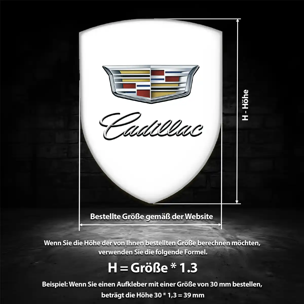 Cadillac 3D Gel Aufkleber Wappen Auto Erstklassige Qualität