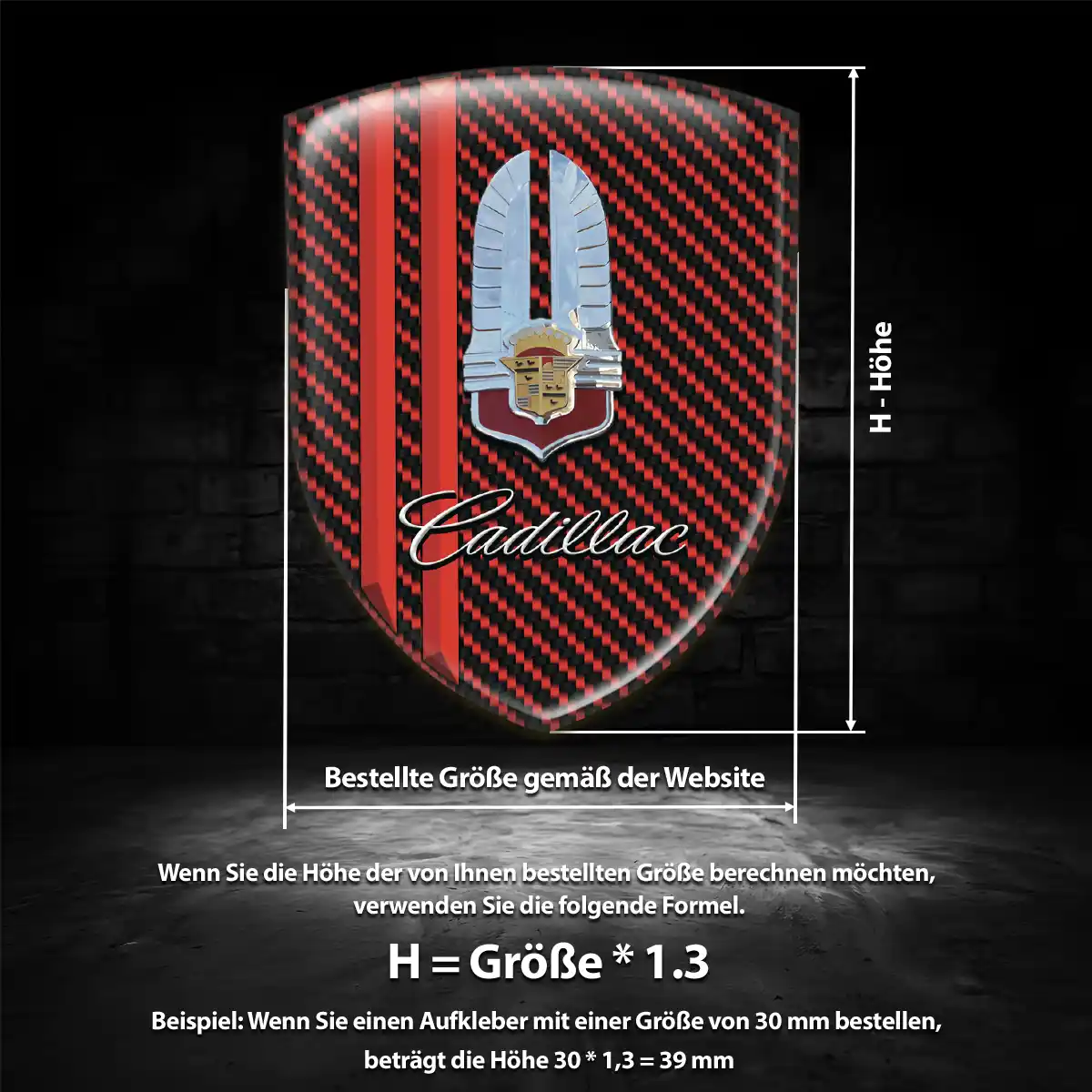 Cadillac 3D Gel Aufkleber Wappen Auto Exterieurdesign