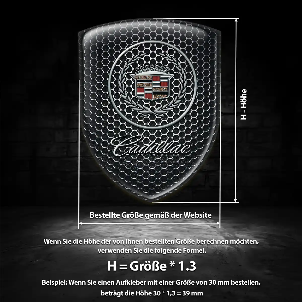 Cadillac 3D Gel Aufkleber Wappen Auto Höchste Qualität