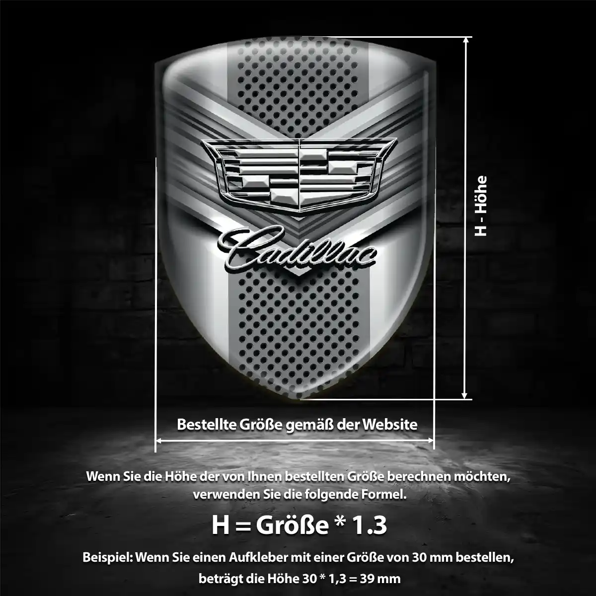 Cadillac 3D Gel Aufkleber Wappen Auto Hochwertiges Harz