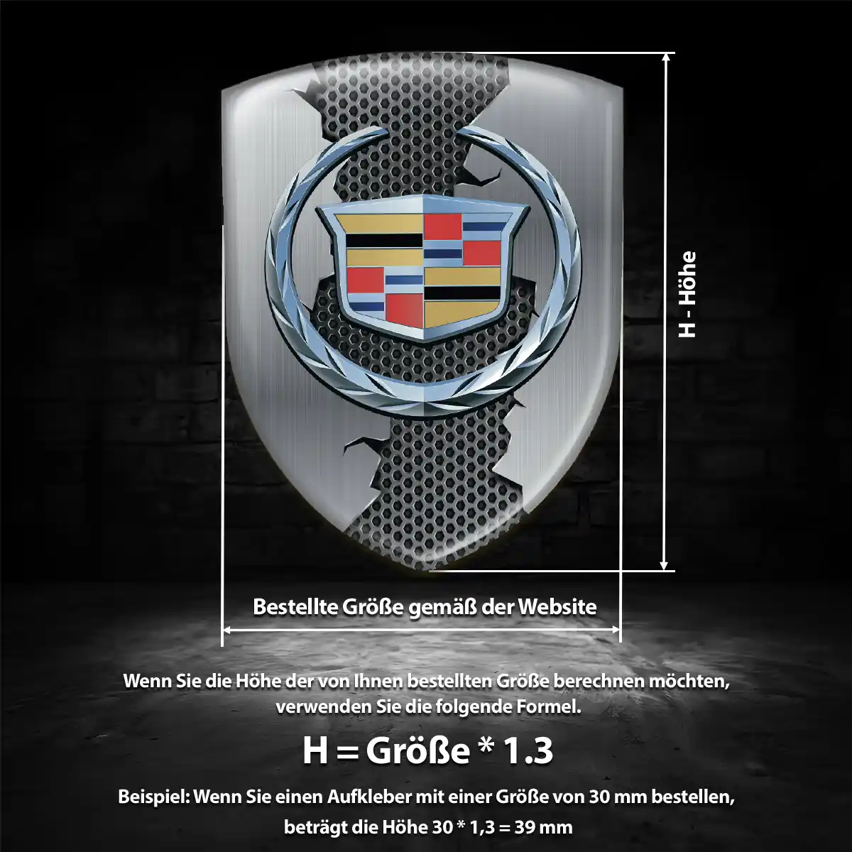 Cadillac 3D Gel Aufkleber Wappen Auto Hohe Qualität