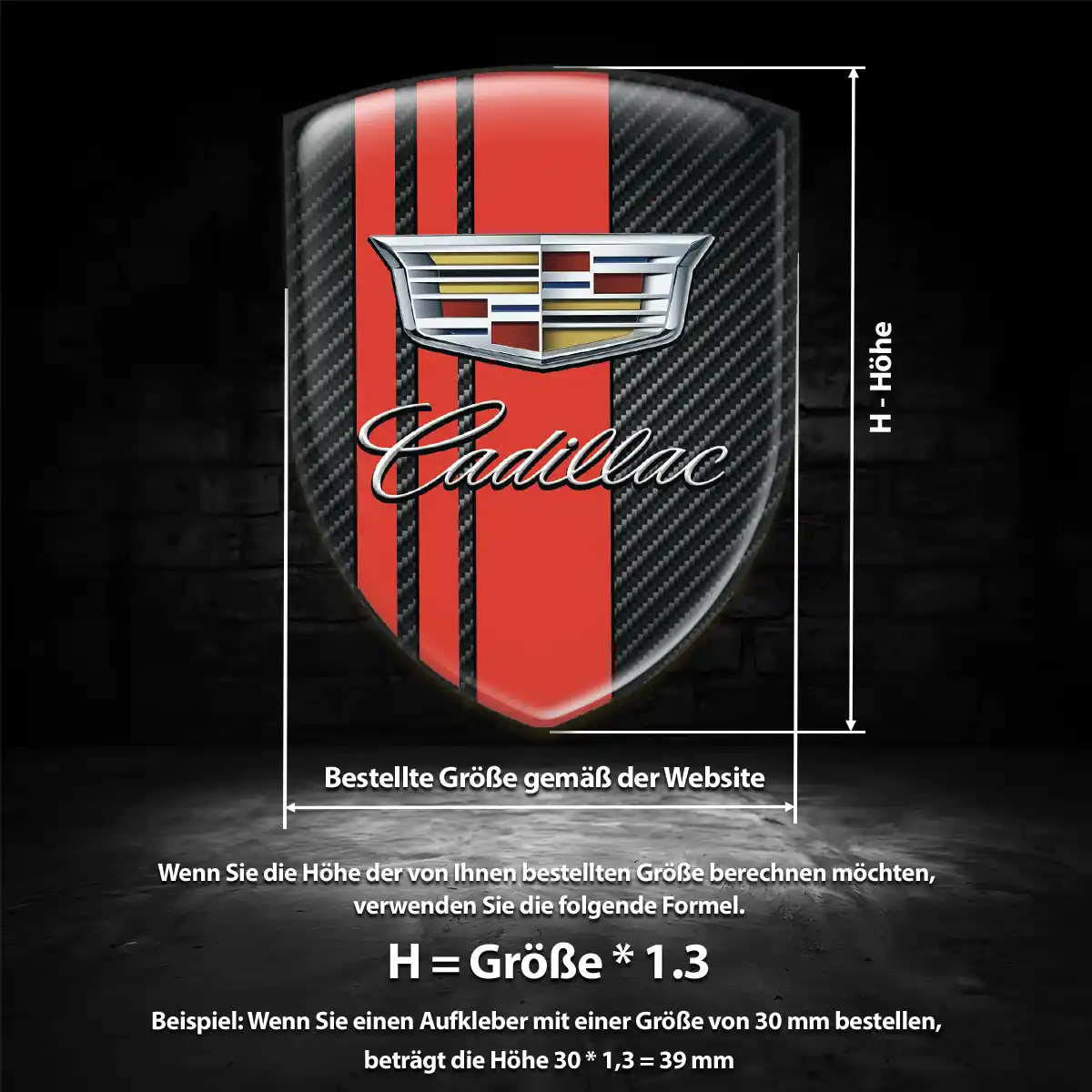 Cadillac 3D Gel Aufkleber Wappen Auto Interieurdesign