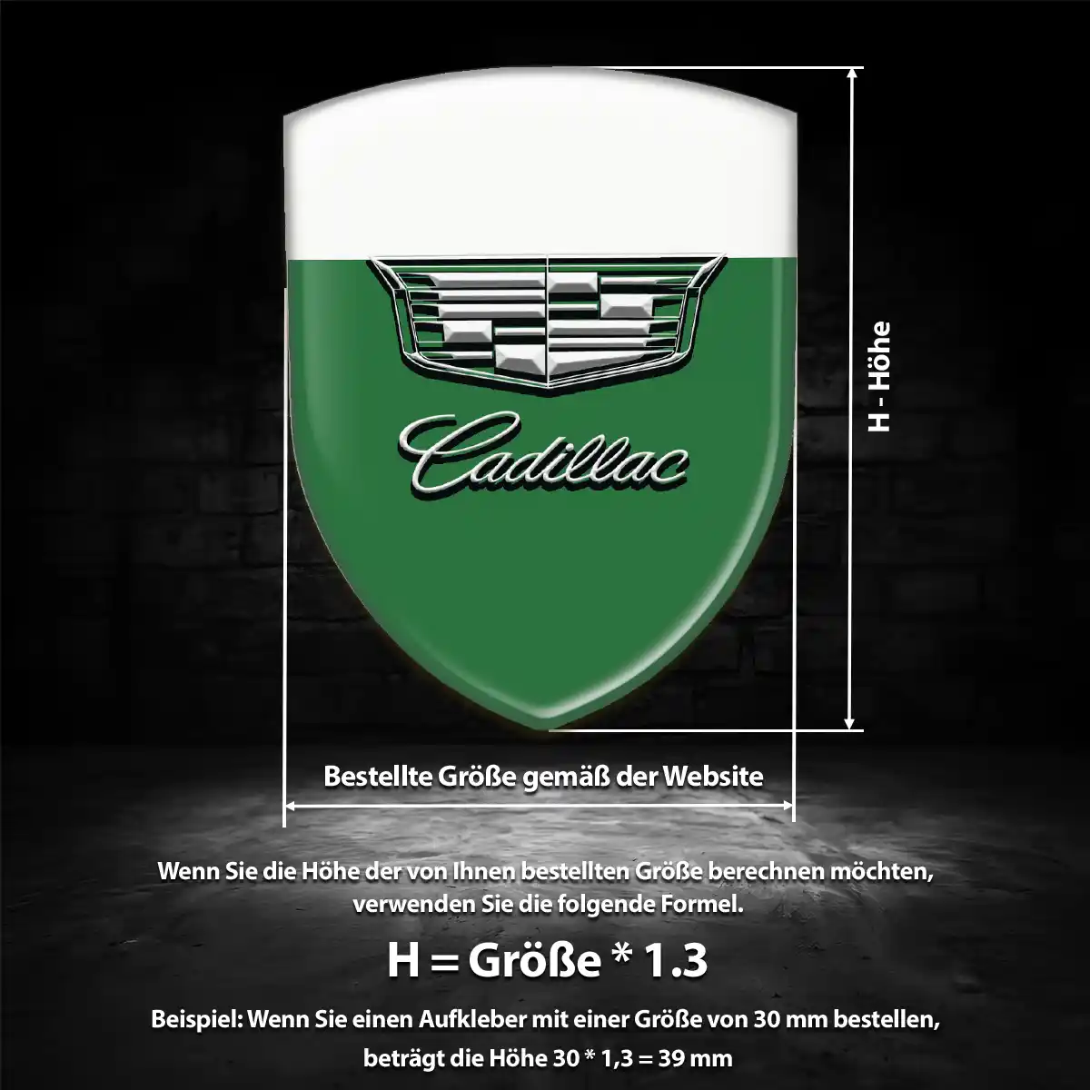Cadillac 3D Gel Aufkleber Wappen Auto Markenedition