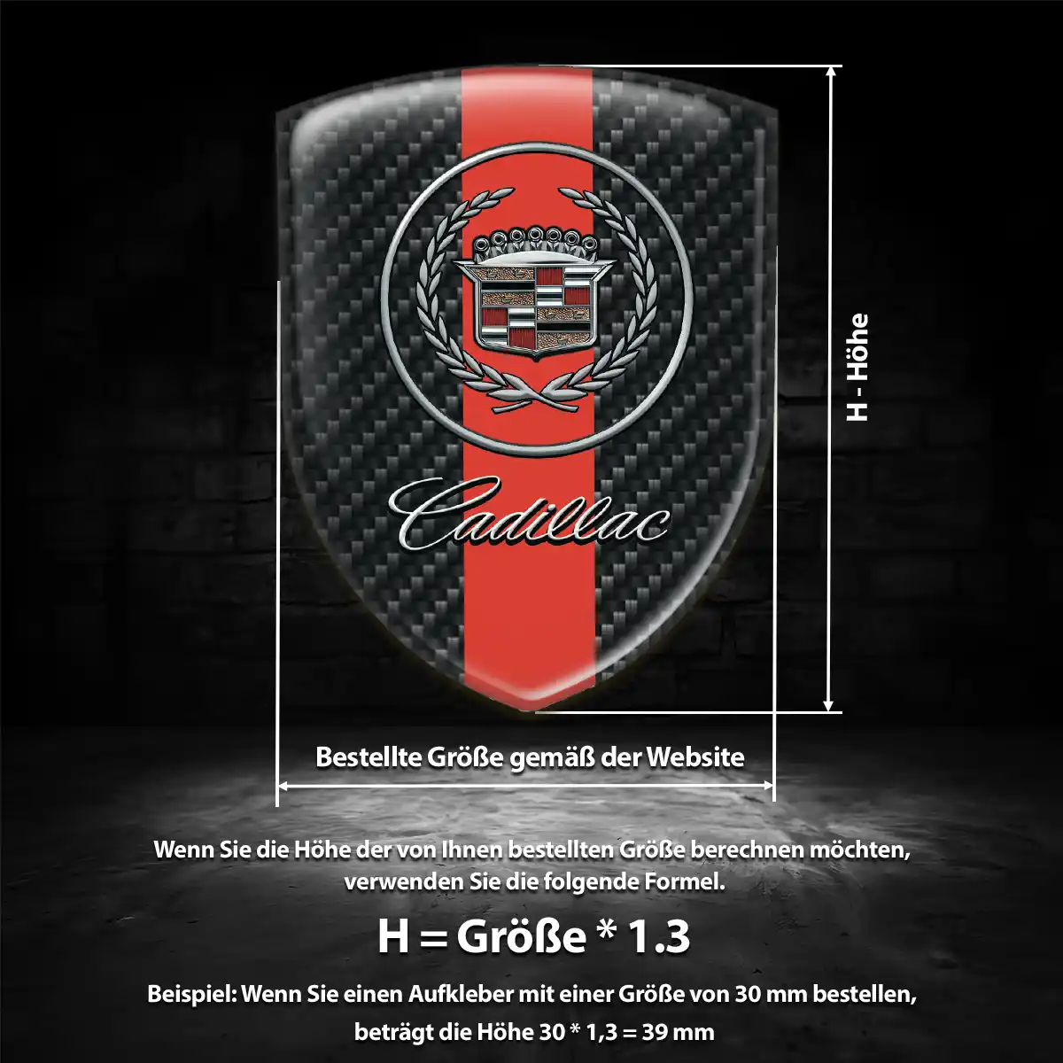 Cadillac 3D Gel Aufkleber Wappen Auto Modernes Design