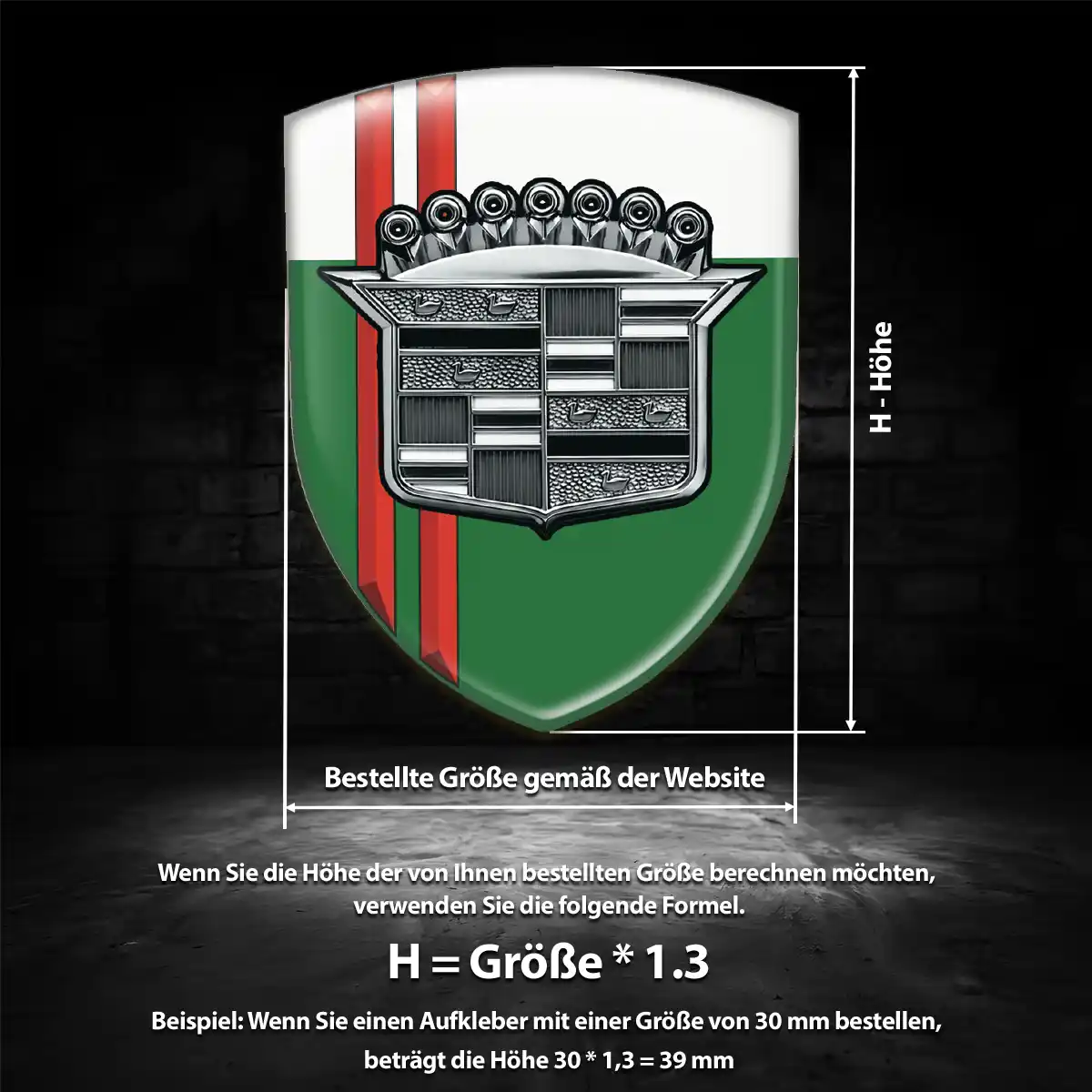 Cadillac 3D Gel Aufkleber Wappen Auto Premiumqualität
