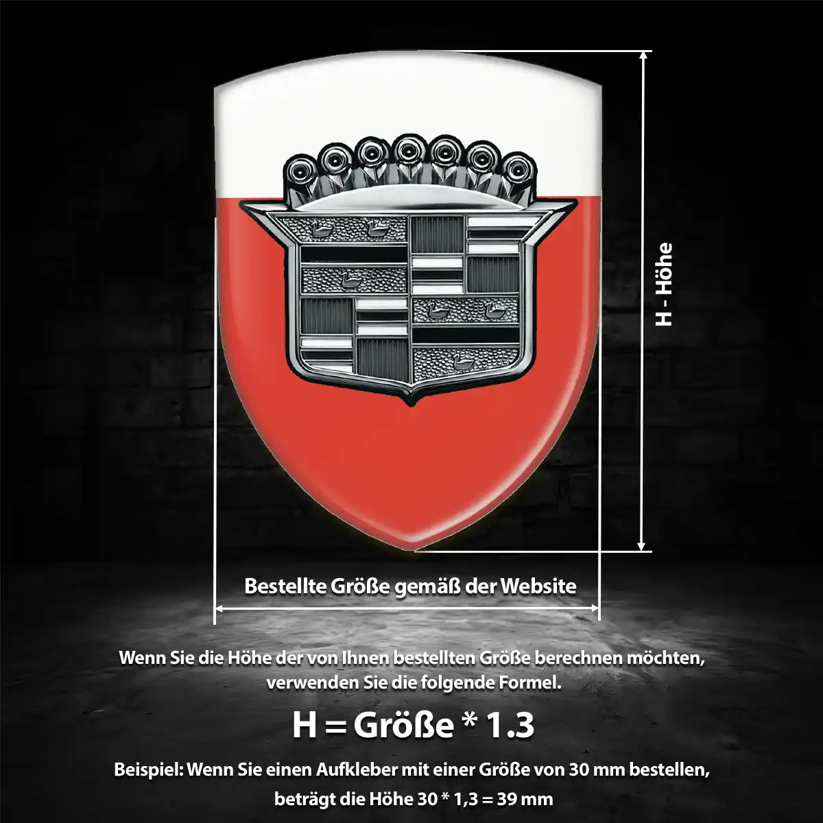 Cadillac 3D Gel Aufkleber Wappen Auto Spitzenqualität