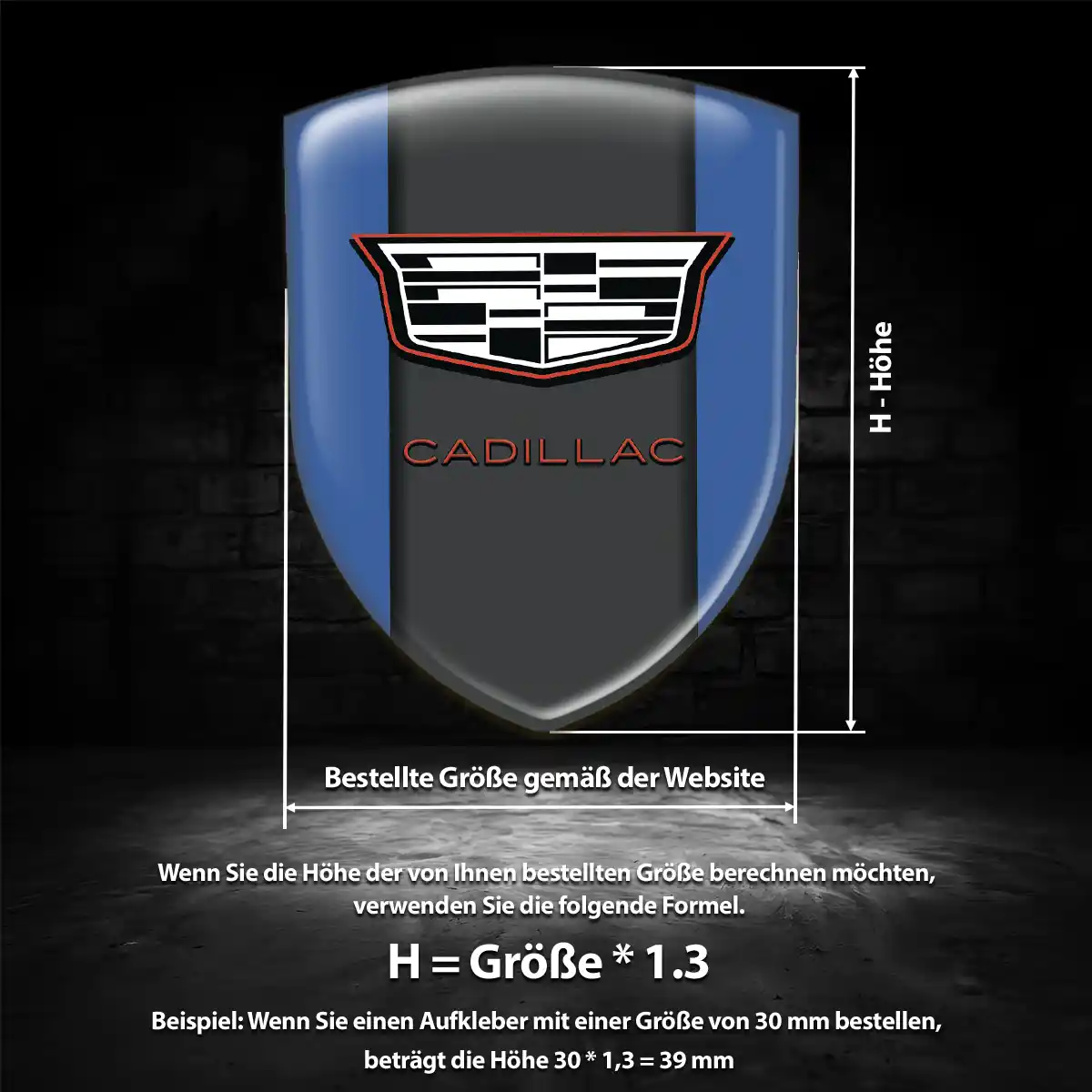Cadillac 3D Gel Aufkleber Wappen Auto Stilvolles Design
