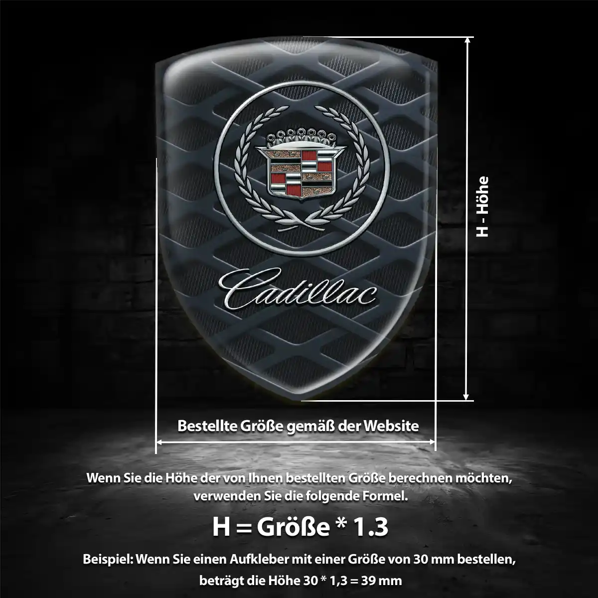Cadillac 3D Gel Aufkleber Wappen Auto Tuningfahrzeug