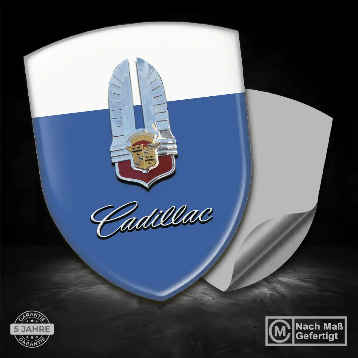 Cadillac 3D Gel Aufkleber Wappen Edles Design