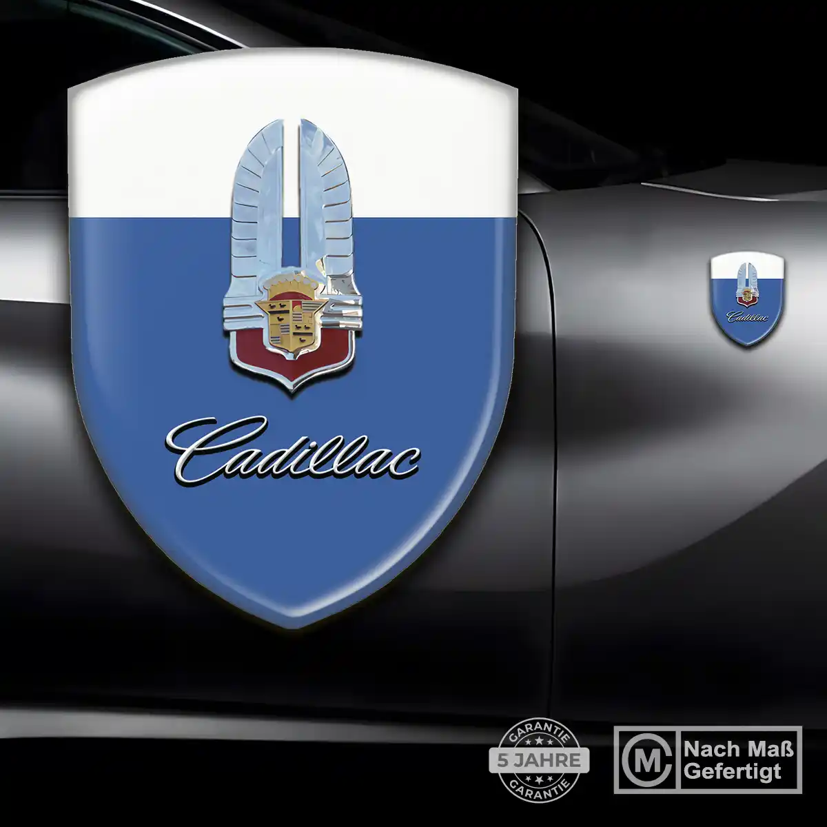 Cadillac 3D Gel Aufkleber Wappen Edles Design