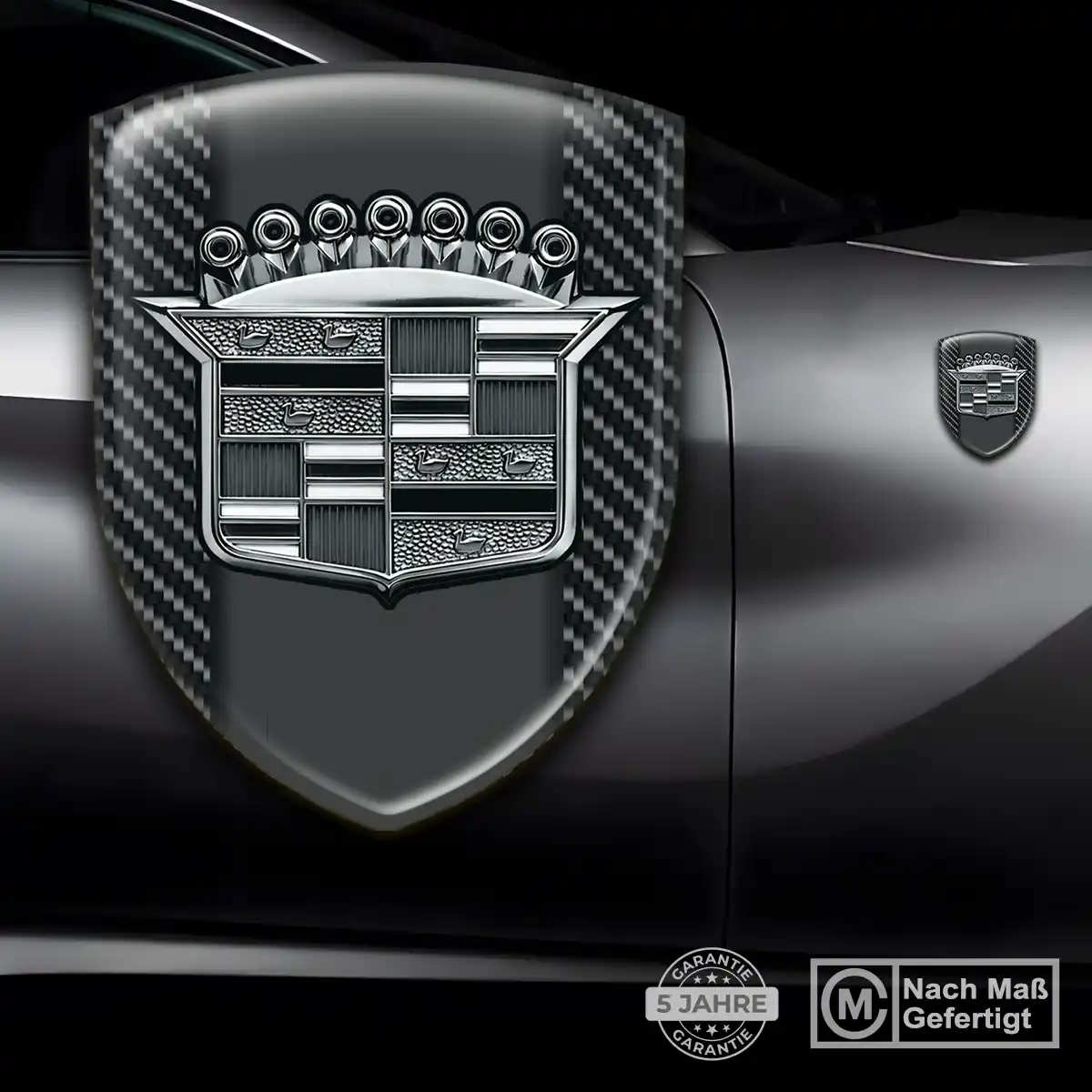 Cadillac 3D Gel Aufkleber Wappen Elegantes Design