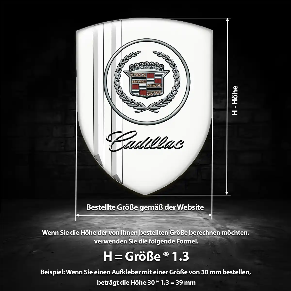 Cadillac 3D Gel Aufkleber Wappen Höchste Qualität