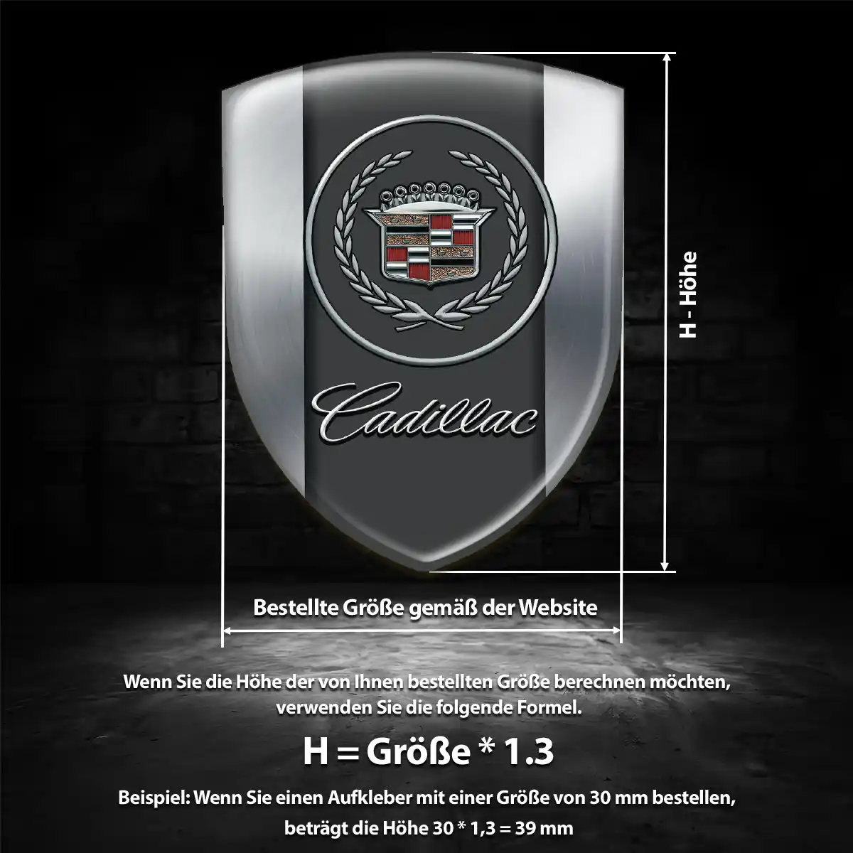 Cadillac 3D Gel Aufkleber Wappen Hohe Qualität