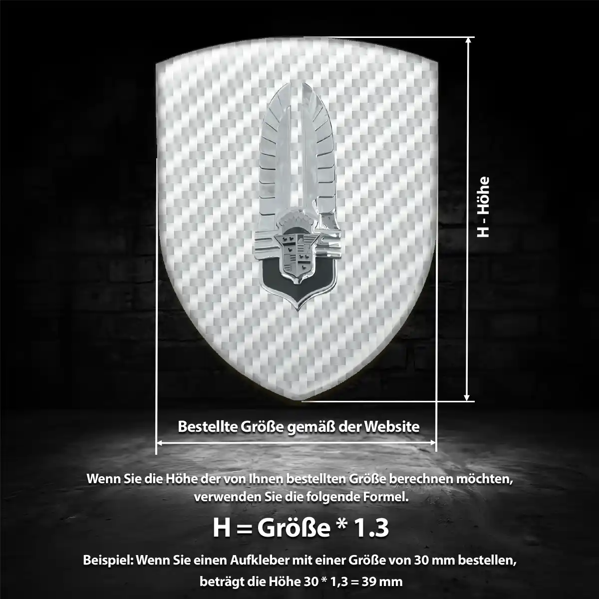 Cadillac 3D Gel Aufkleber Wappen Interieurdesign