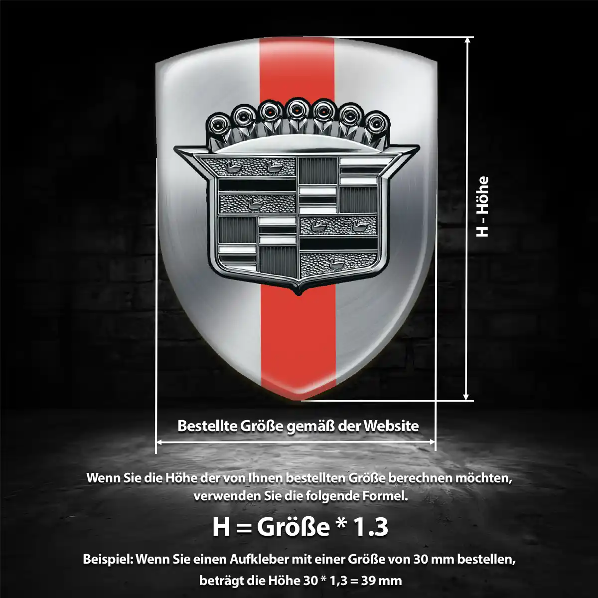 Cadillac 3D Gel Aufkleber Wappen Limitierte Auflage